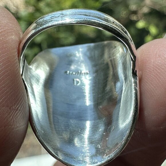 Navajo Rita Dawes Sterling Silver Ring Size 7.75 Sturdy Saddleback Opal 8.4g - Picture 5 of 9